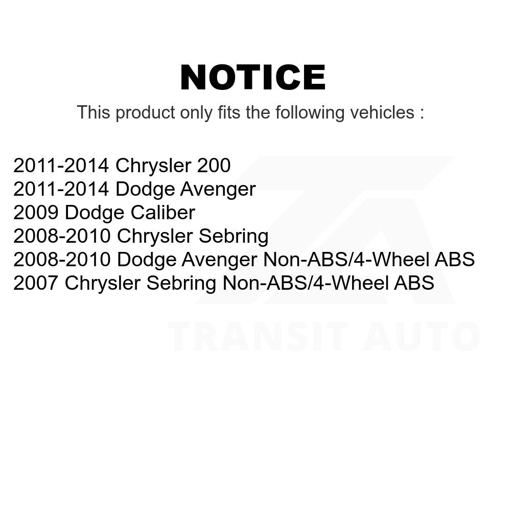 Front Wheel Bearing And Tie Rod End Kit For Chrysler Dodge Avenger 200 Sebring