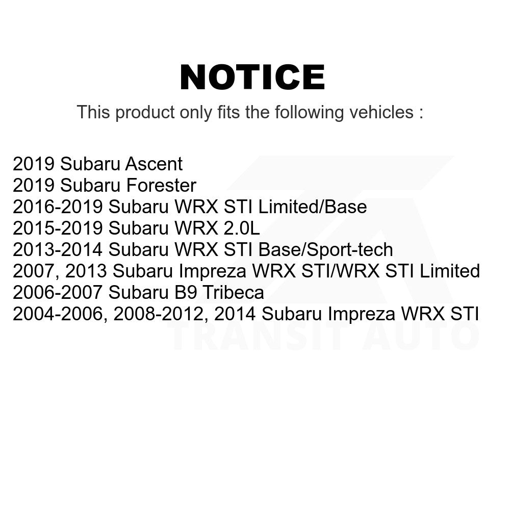 Front Wheel Bearing & Tie Rod End Kit For Subaru Impreza Forester WRX Ascent STI