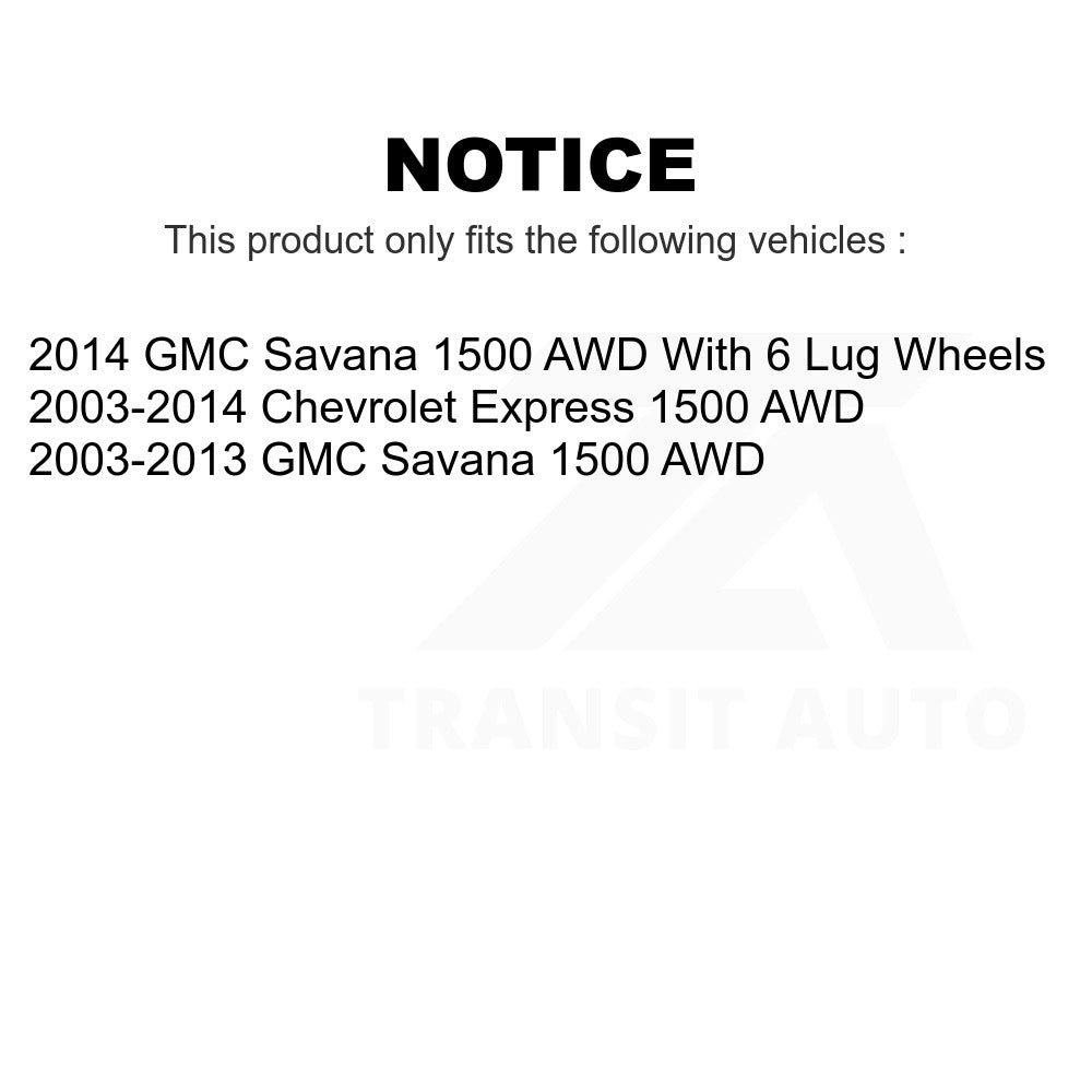 Front Wheel Bearing & Tie Rod End Kit For Chevrolet Express 1500 GMC Savana AWD