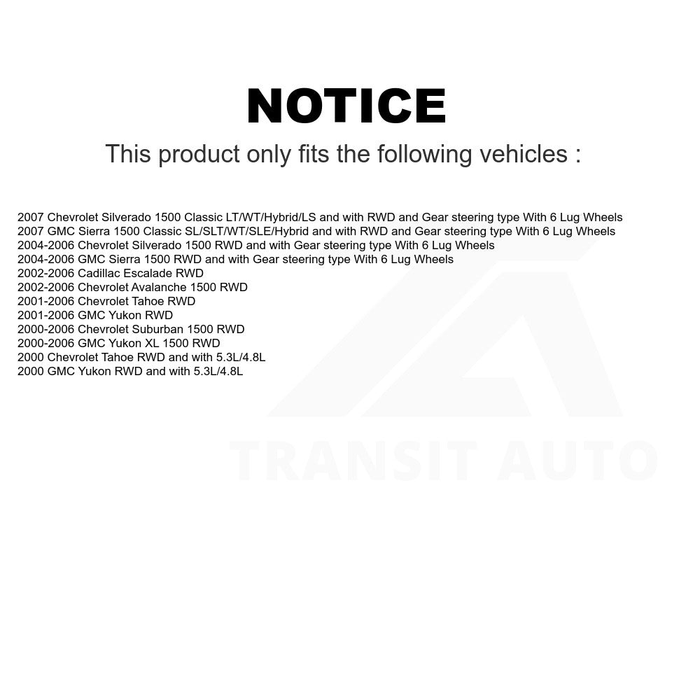 Front Wheel Bearing Tie Rod End Kit For Chevrolet Silverado 1500 GMC Tahoe Yukon