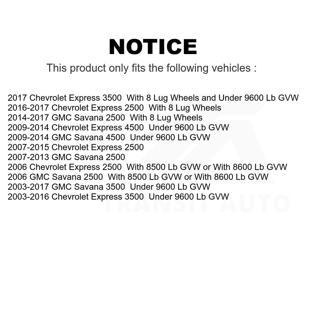 Front Wheel Bearing & Tie Rod End Kit For Chevrolet Express 3500 2500 GMC Savana
