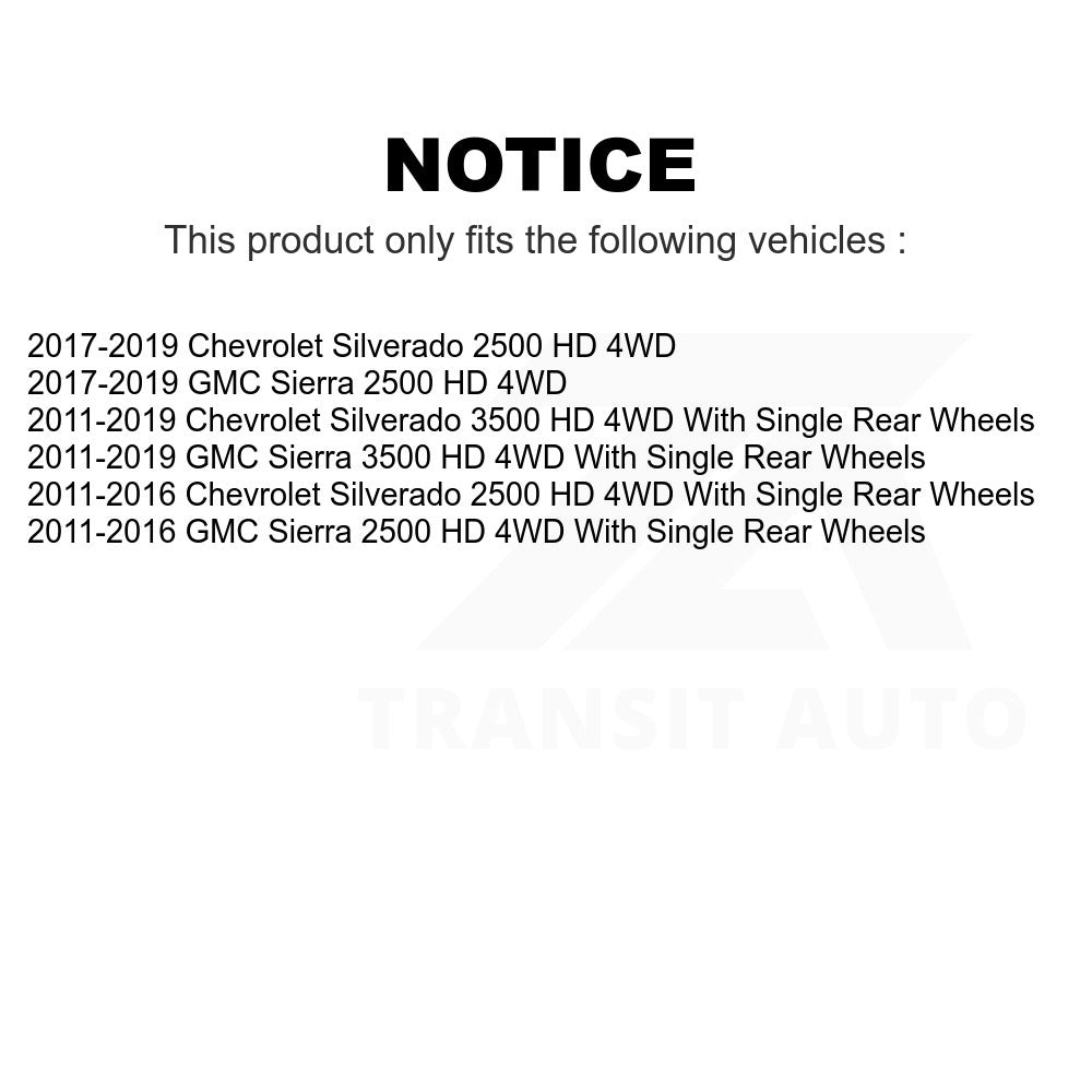 Front Wheel Bearing & Tie Rod End Kit For Chevrolet Silverado 2500 HD GMC Sierra