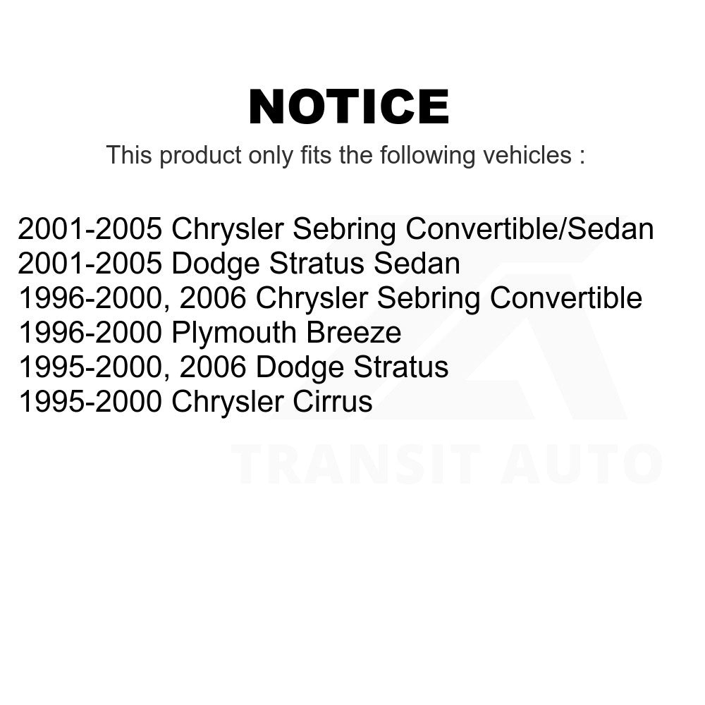 Front Wheel Bearing & Tie Rod End Kit For Chrysler Sebring Dodge Stratus Cirrus