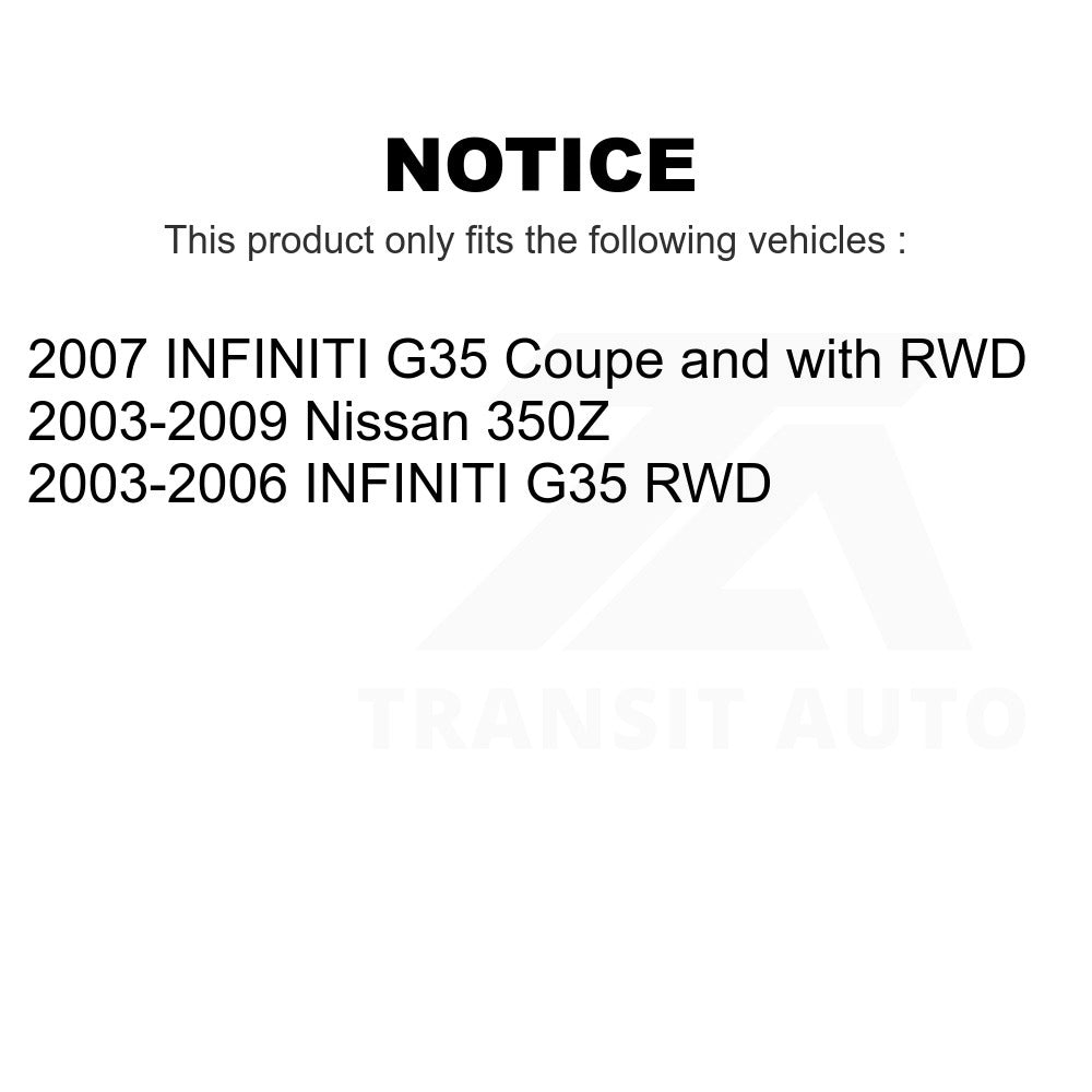 Front Wheel Bearing And Tie Rod End Kit For INFINITI G35 Nissan 350Z