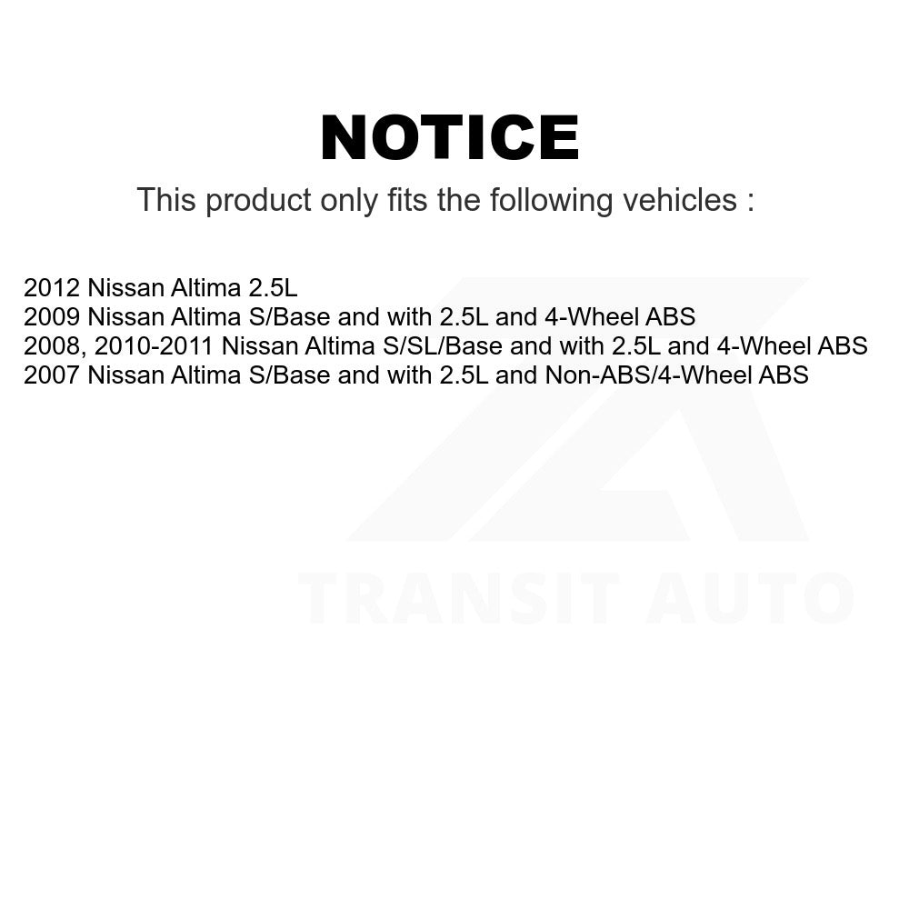 Front Wheel Bearing And Tie Rod End Kit For Nissan Altima