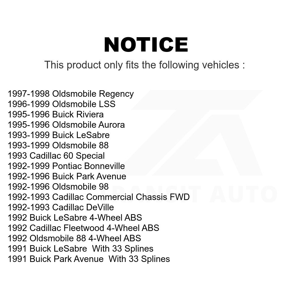 Front Hub Bearing Assembly Link Kit For Buick LeSabre Oldsmobile 88 Pontiac Park