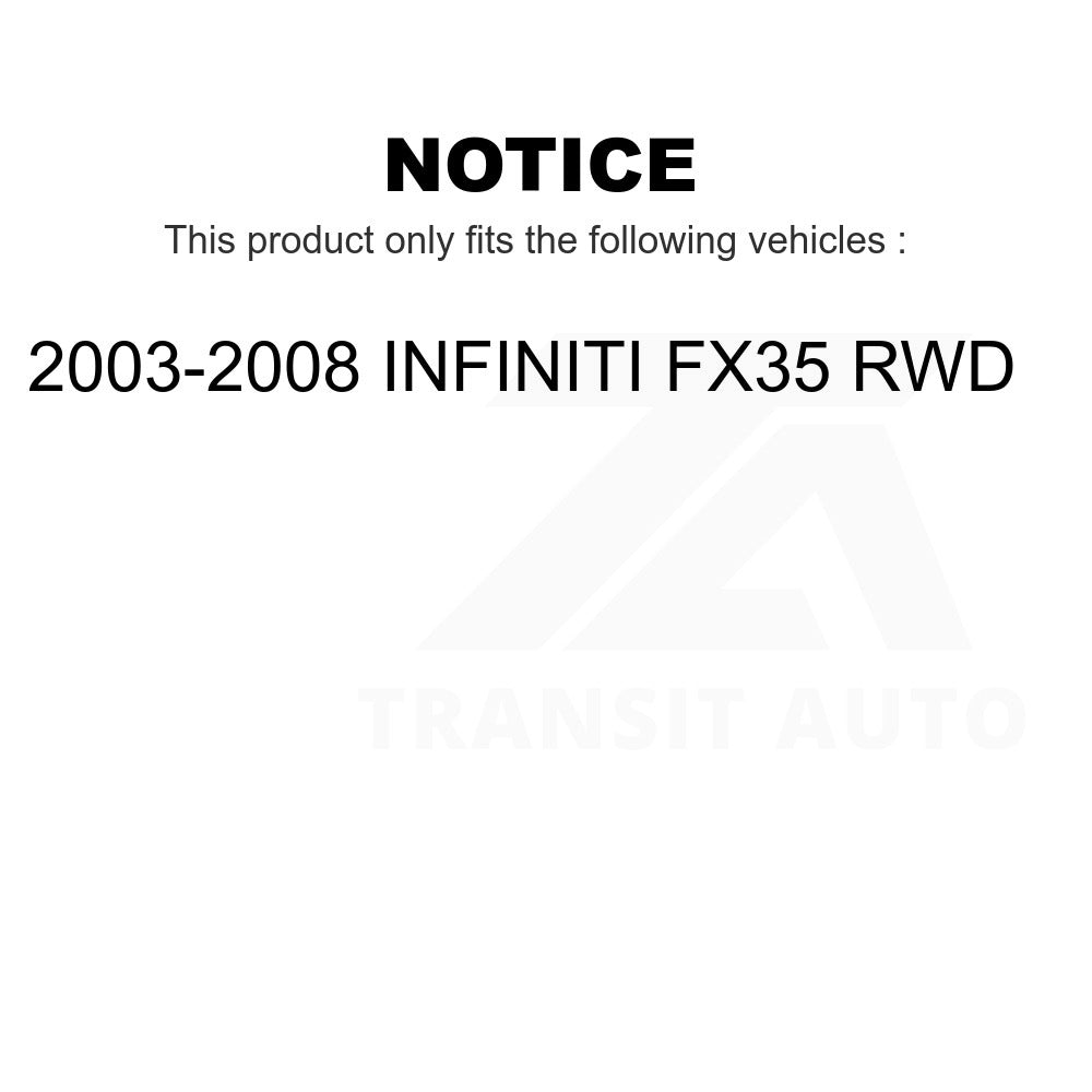 Front Hub Bearing Assembly And Link Kit For 2003-2008 INFINITI FX35 RWD