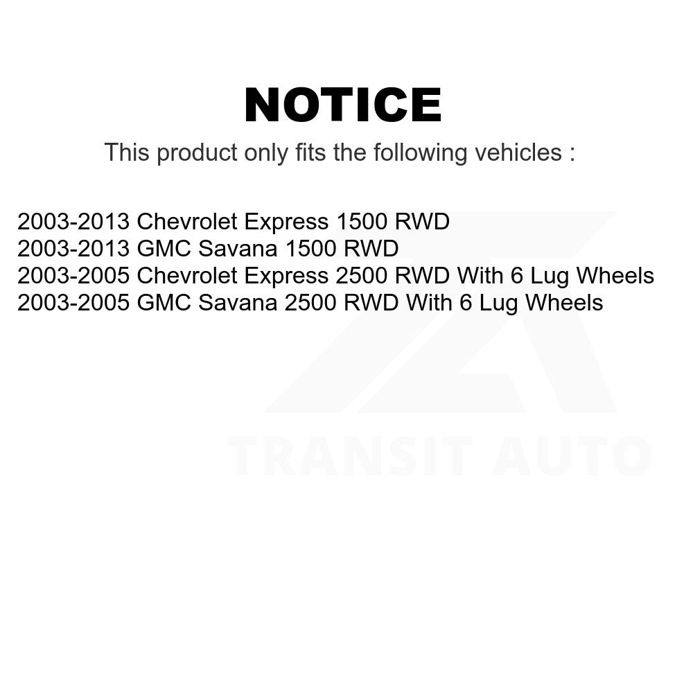 Front Hub Bearing Assembly & Link Kit For Chevrolet Express 1500 2500 GMC Savana