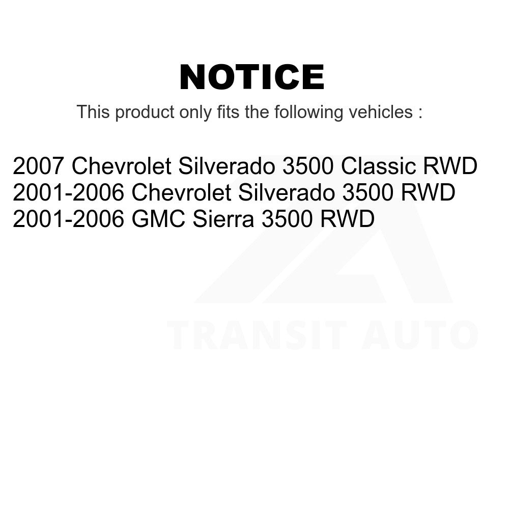 Front Hub Bearing Assembly Link Kit For Chevrolet Silverado 3500 GMC Sierra RWD