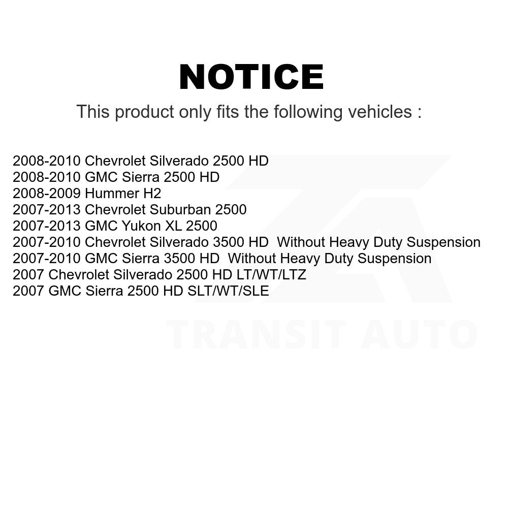 Front Hub Bearing Assembly & Link Kit For Chevrolet Silverado 2500 HD GMC Sierra