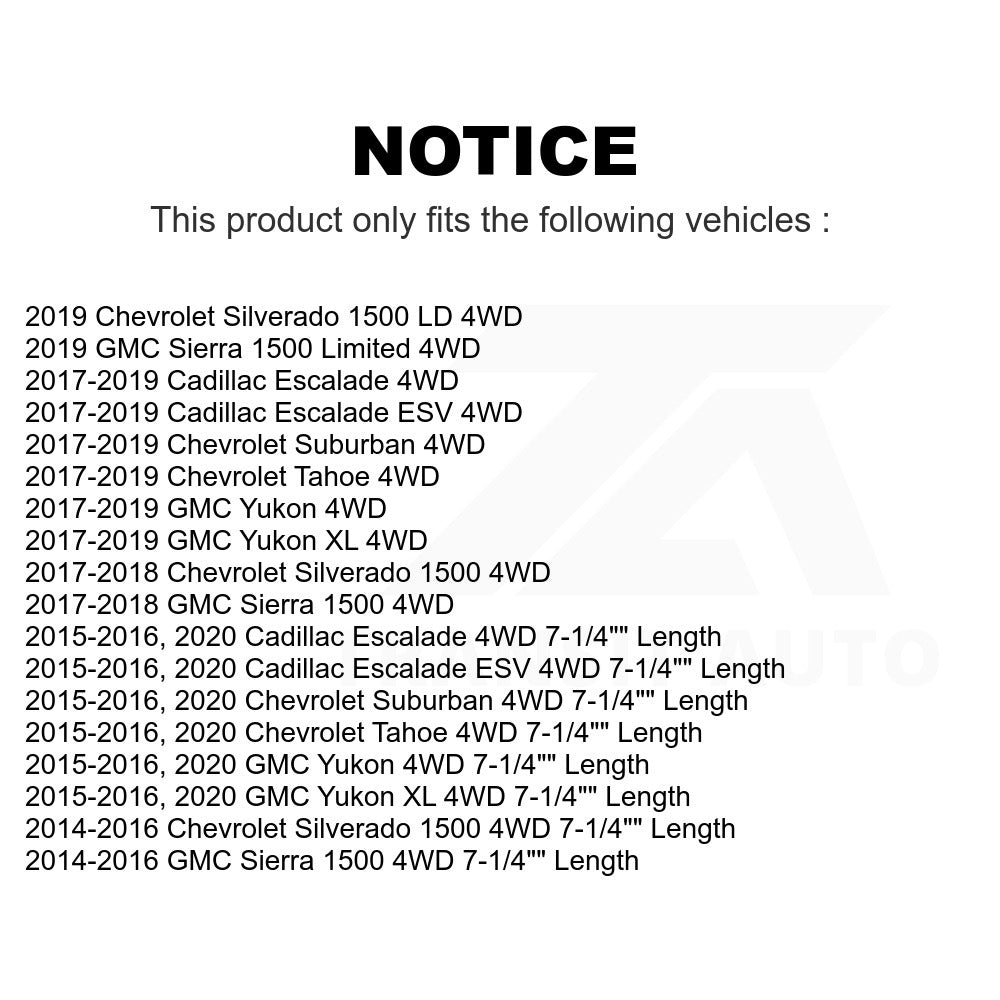Front Hub Bearing Assembly & Link Kit For Chevrolet Silverado 1500 GMC Sierra XL