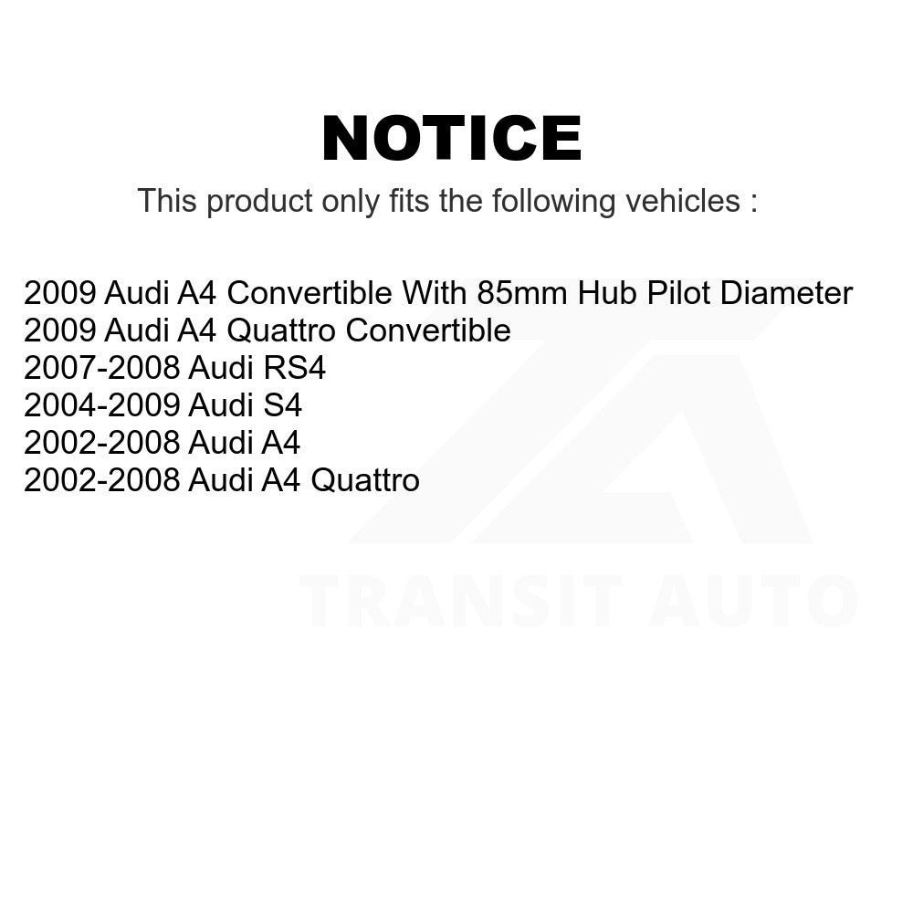 Front Hub Bearing Assembly And Link Kit For Audi A4 Quattro S4 RS4