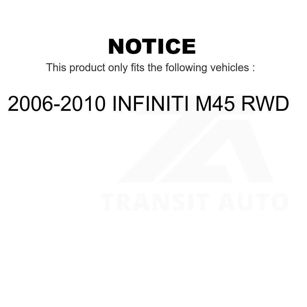 Front Hub Bearing Assembly And Link Kit For 2006-2010 INFINITI M45 RWD