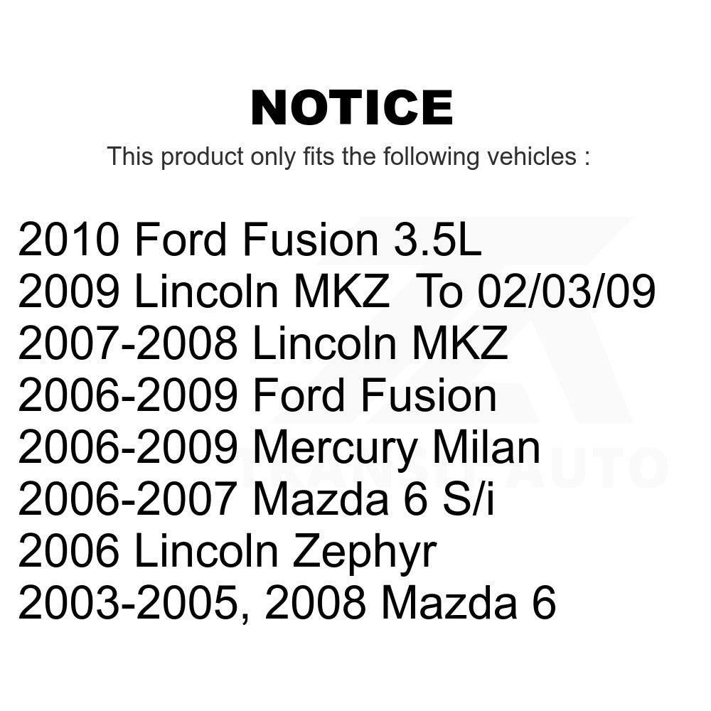 Front Wheel Bearing & Link Kit For Ford Fusion Mazda 6 Mercury Milan Lincoln MKZ