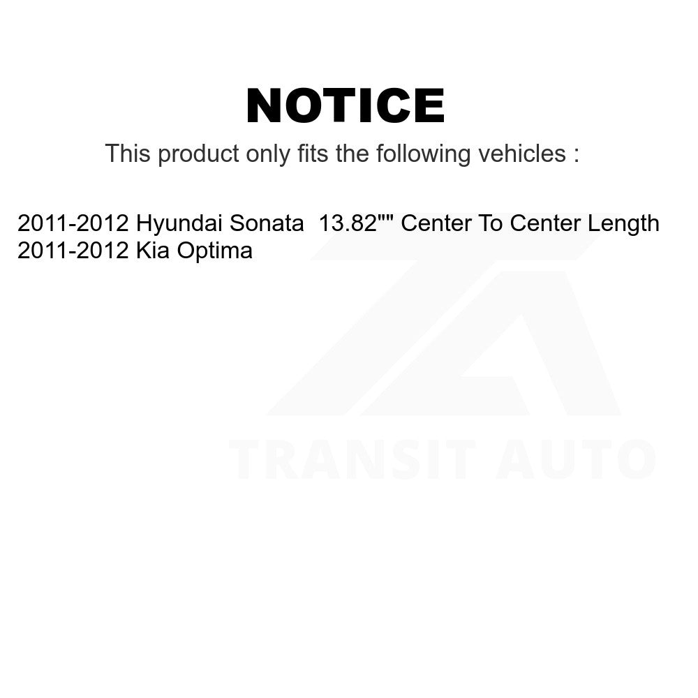 Front Wheel Bearing And Link Kit For 2011-2012 Hyundai Sonata Kia Optima