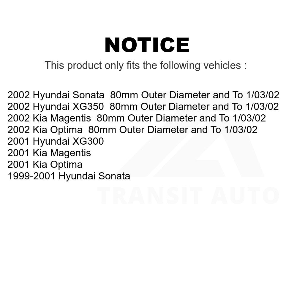 Front Wheel Bearing Link Kit For Hyundai Sonata Kia Optima XG350 XG300 Magentis