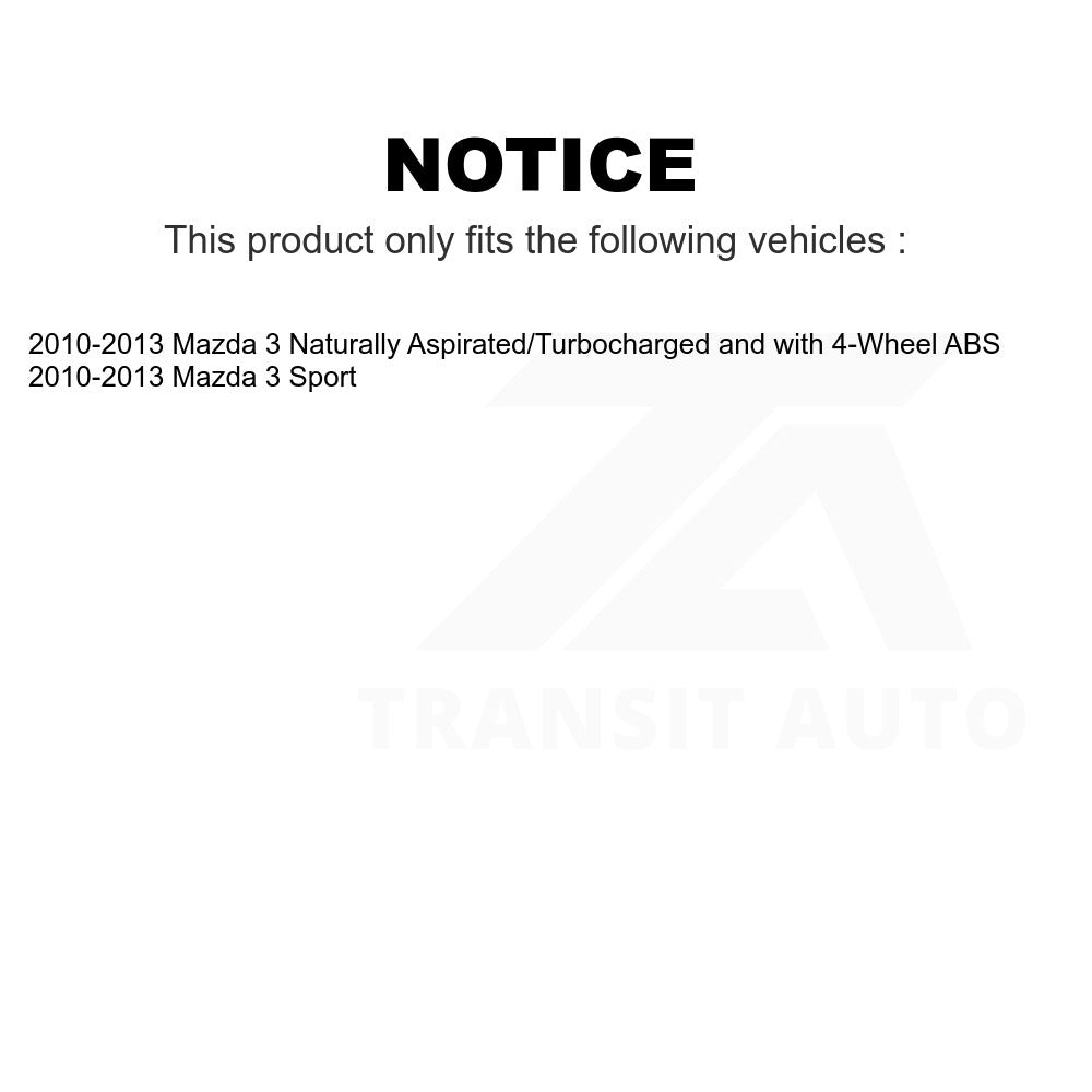 Front Wheel Bearing And Suspension Link Kit For 2010-2013 Mazda 3 Sport