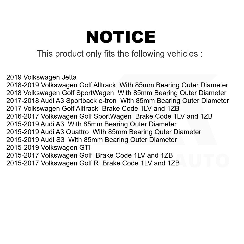 Front Wheel Bearing & Tie Rod End Kit For Volkswagen Jetta Audi GTI A3 Golf S3 R