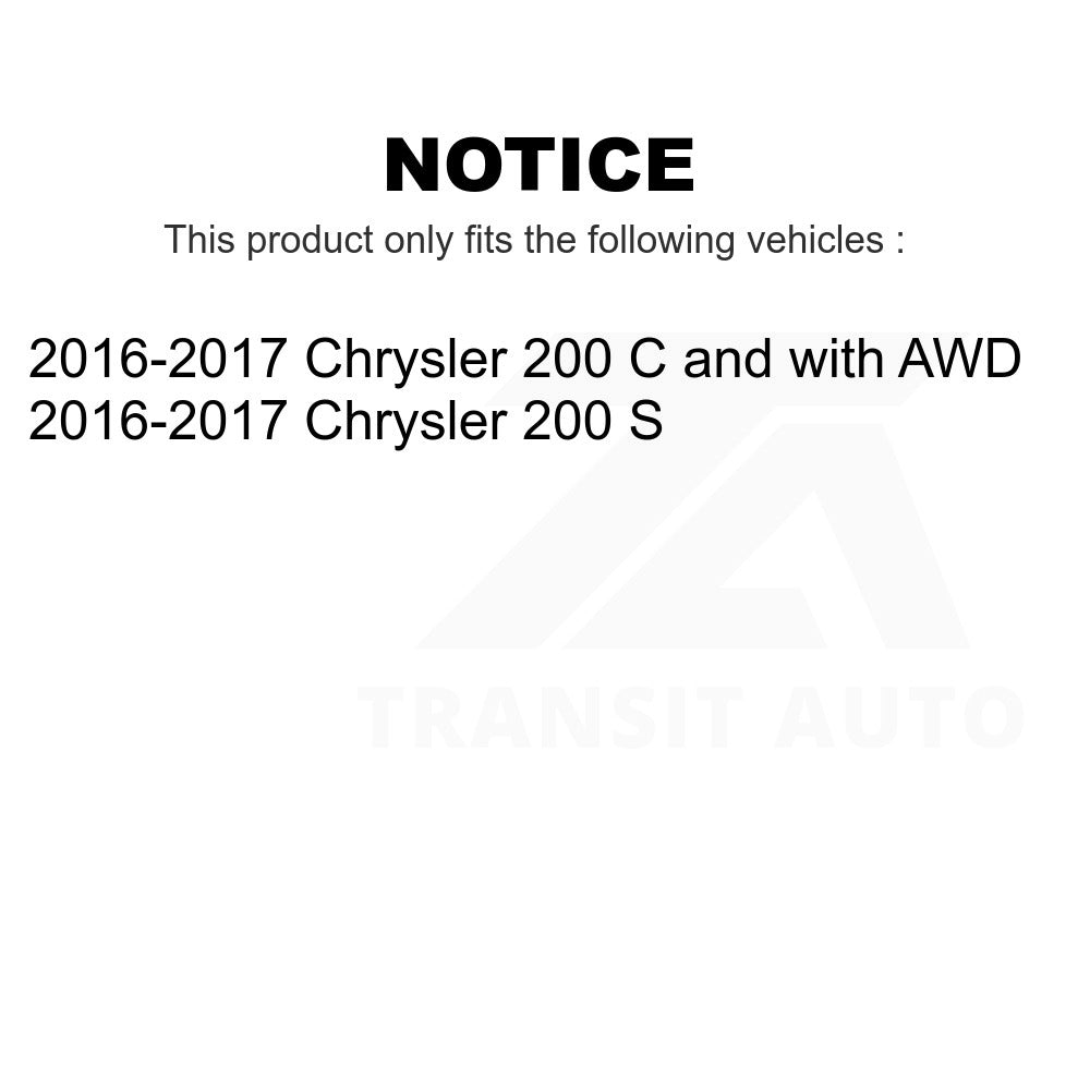 Front Hub Bearing Assembly And Link Kit For Chrysler 200