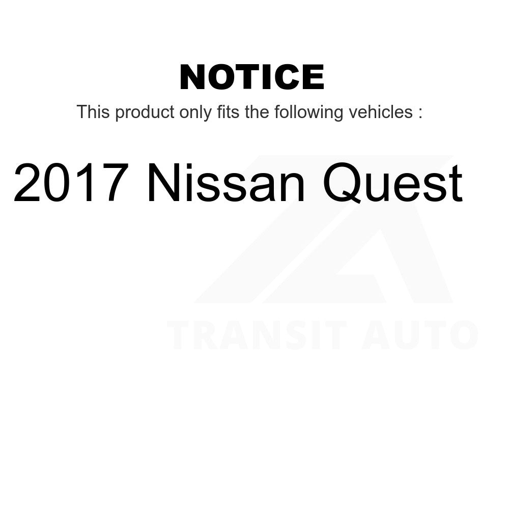 Front Wheel Bearing And Tie Rod End Kit For 2017 Nissan Quest