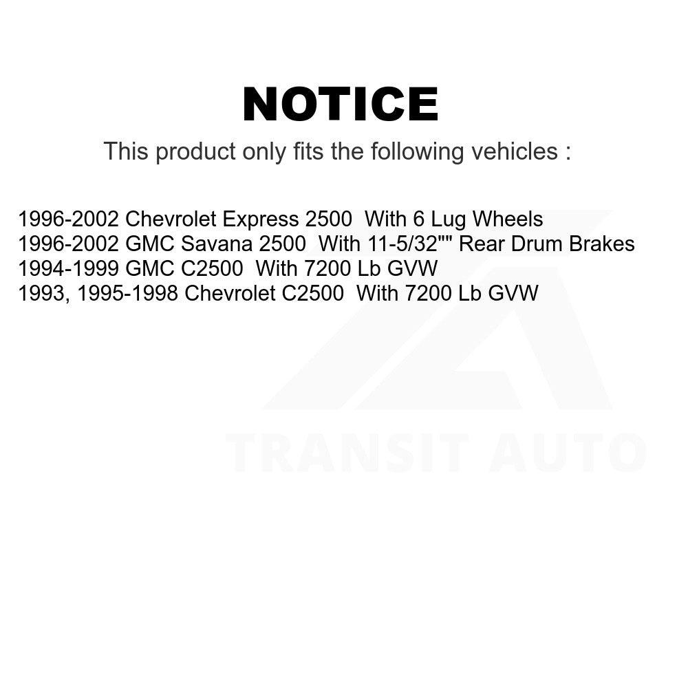 Front Disc Brake Rotors And Hub Pair For Chevrolet C2500 Express 2500 GMC Savana