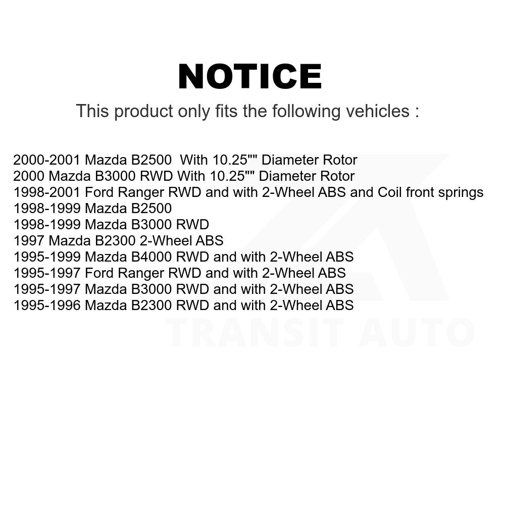Front Disc Brake Rotors & Hub Pair For Ford Ranger Mazda B2500 B2300 B3000 B4000