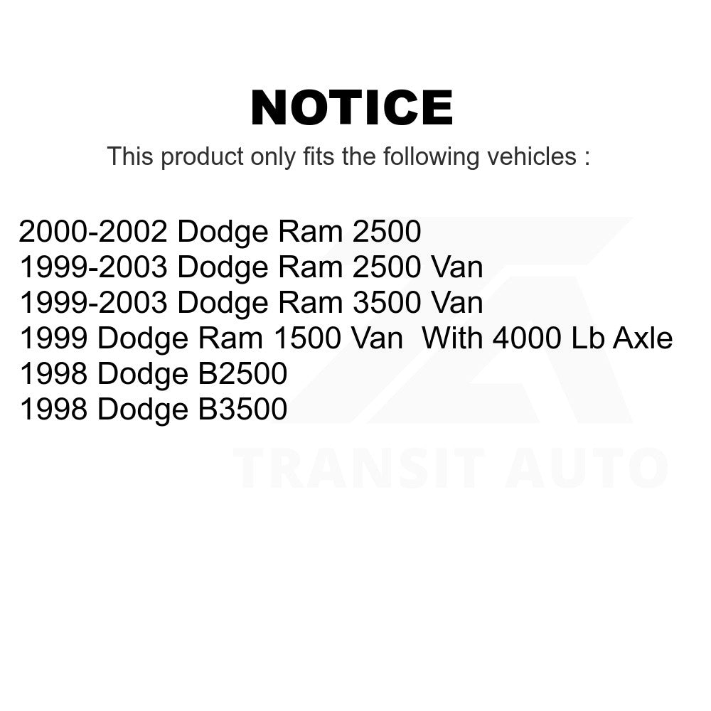 Front Disc Brake Rotor And Hub Pair For Dodge Ram 2500 3500 Van 1500 B3500 B2500