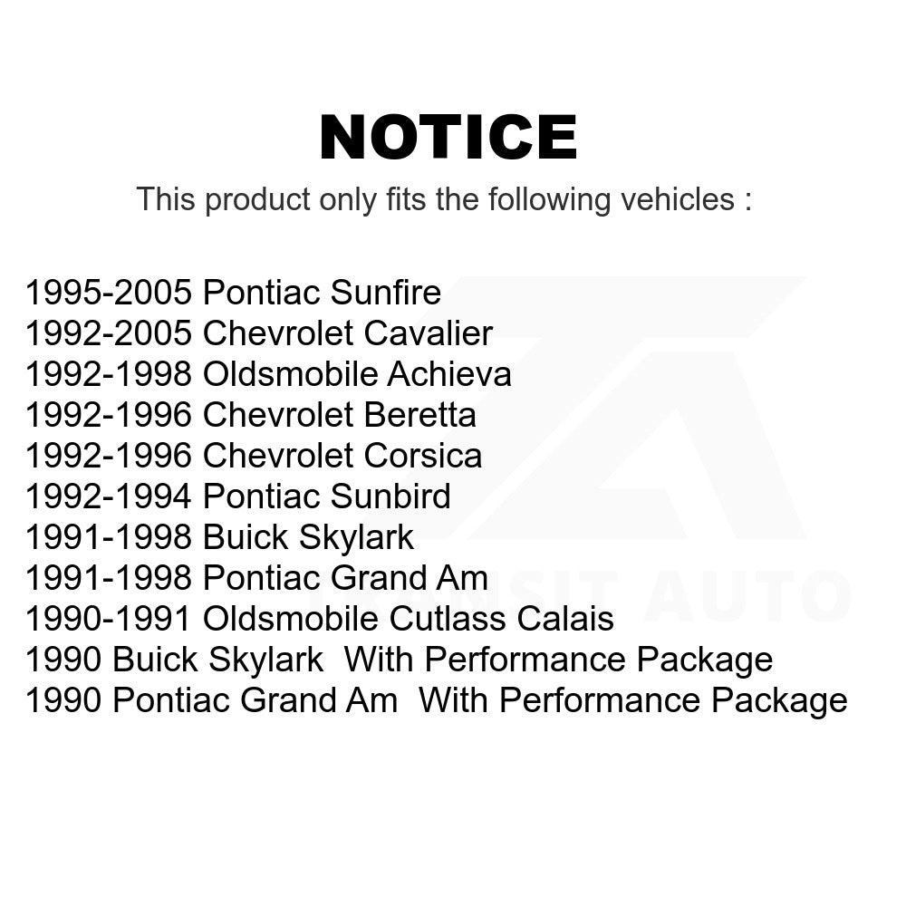 Front Brake Rotors Pair For Chevrolet Cavalier Pontiac Sunfire Grand Am Buick