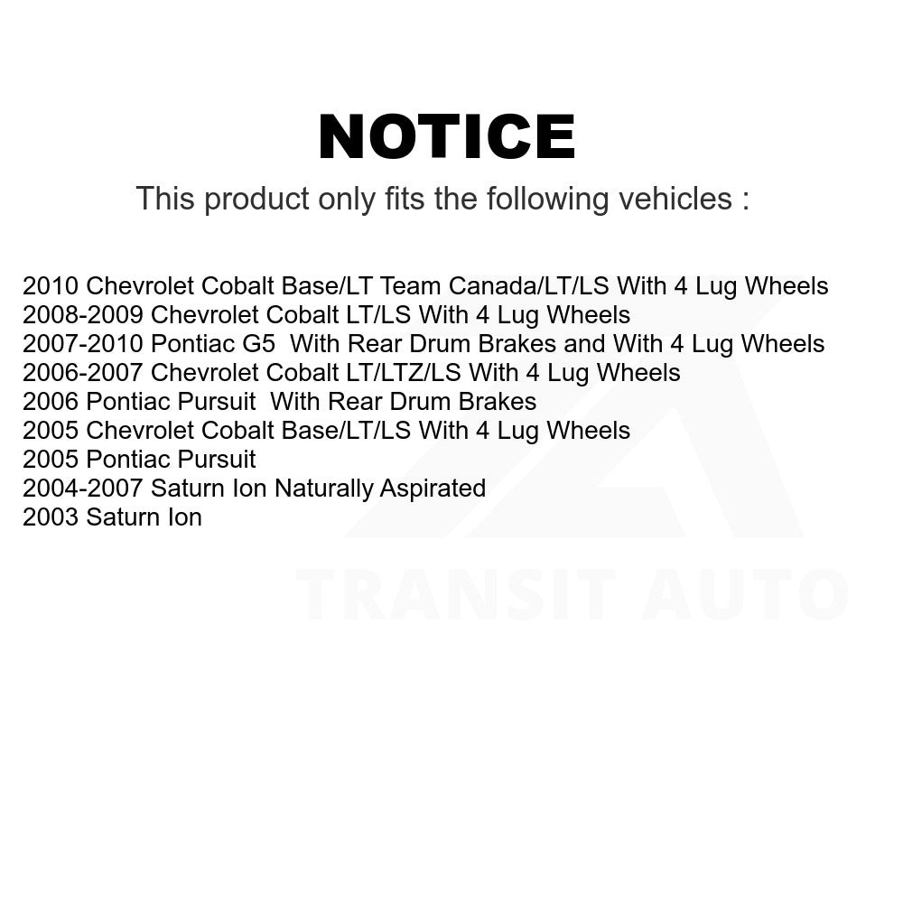 Front Disc Brake Rotors Pair For Chevrolet Cobalt Saturn Ion Pontiac G5 Pursuit