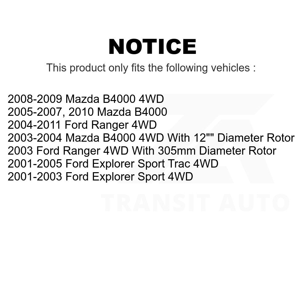 Front Disc Brake Rotors Pair For Ford Ranger Explorer Sport Trac Mazda B4000