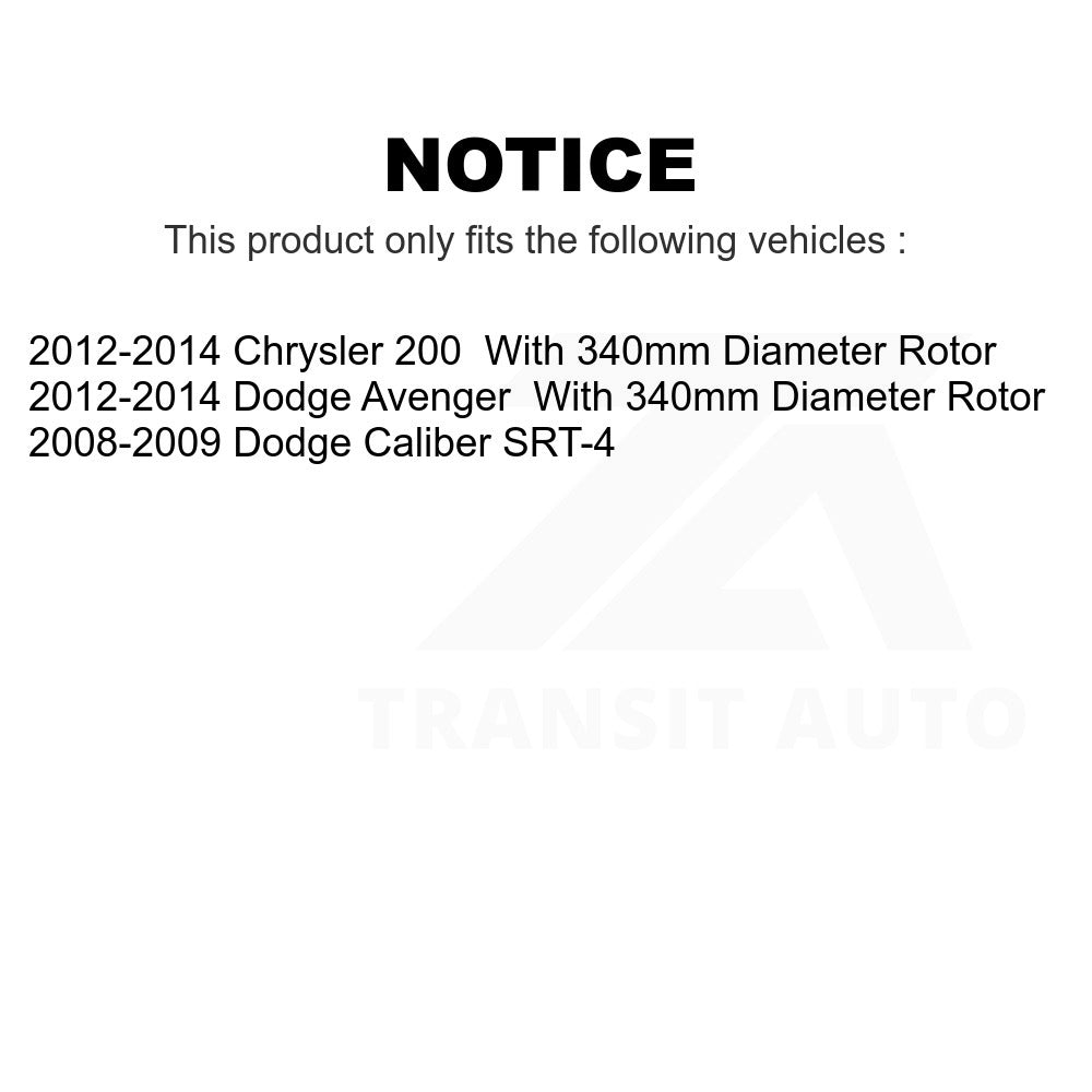 Front Disc Brake Rotors Pair For Dodge Chrysler 200 Avenger Caliber