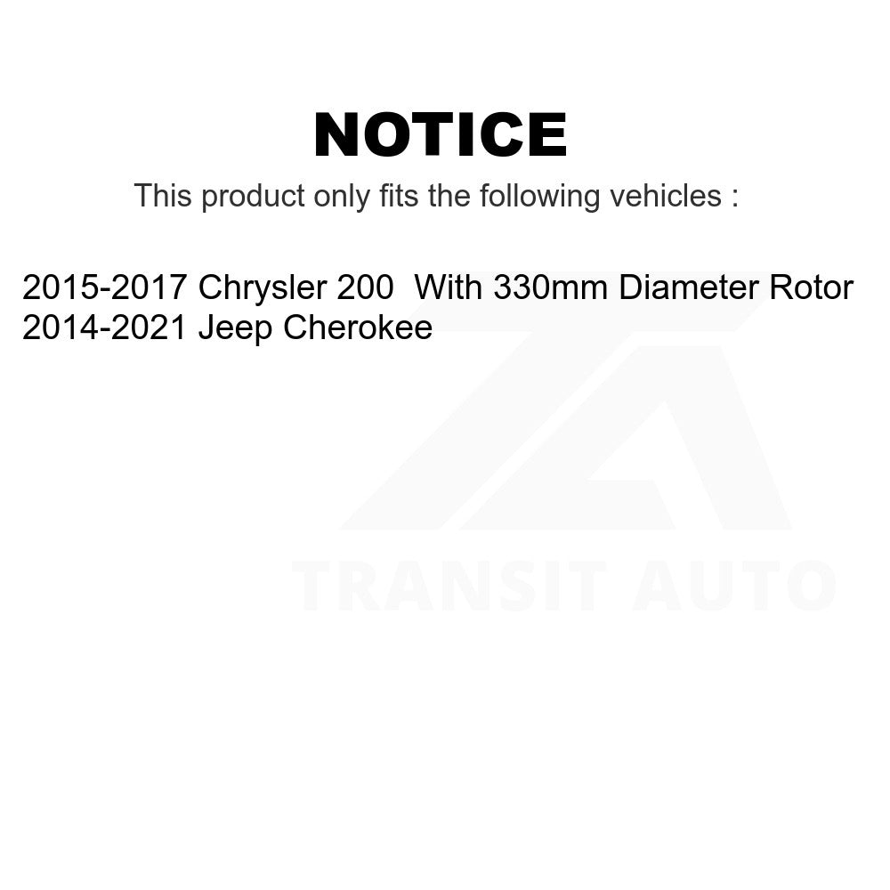 Front Disc Brake Rotors Pair For Jeep Cherokee Chrysler 200