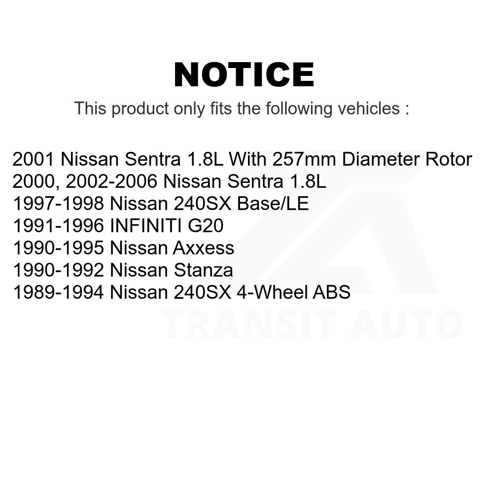 Front Disc Brake Rotors Pair For Nissan Sentra 240SX INFINITI G20 Stanza Axxess