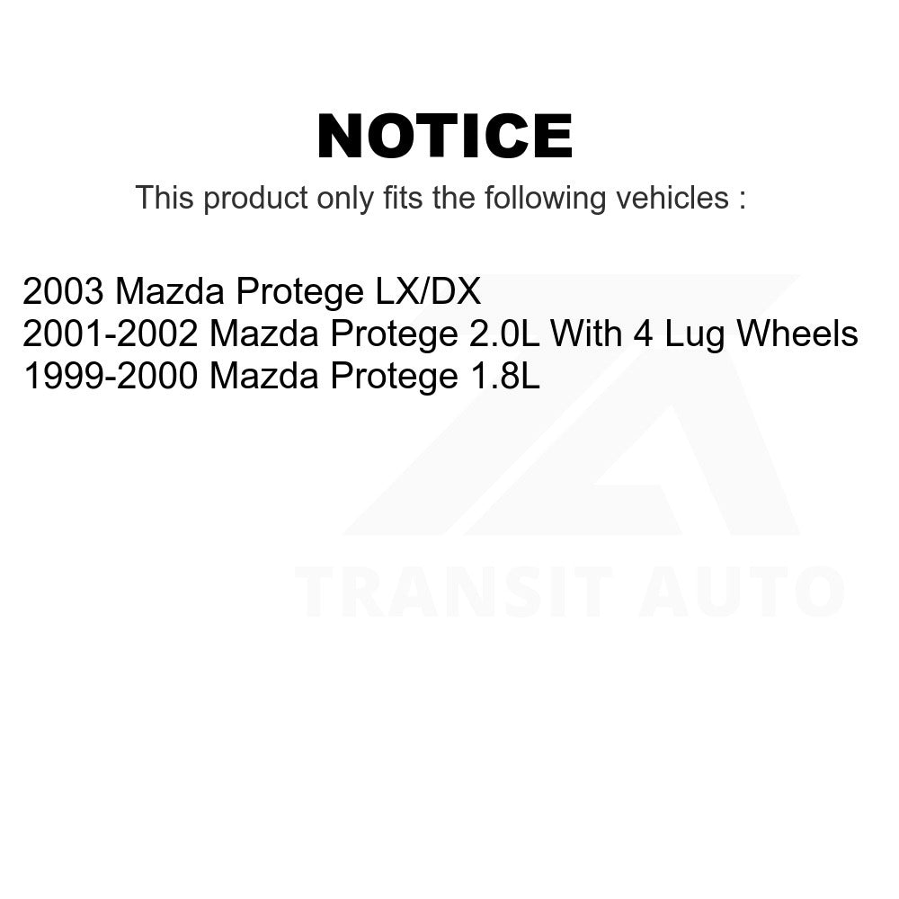 Front Disc Brake Rotors Pair For Mazda Protege