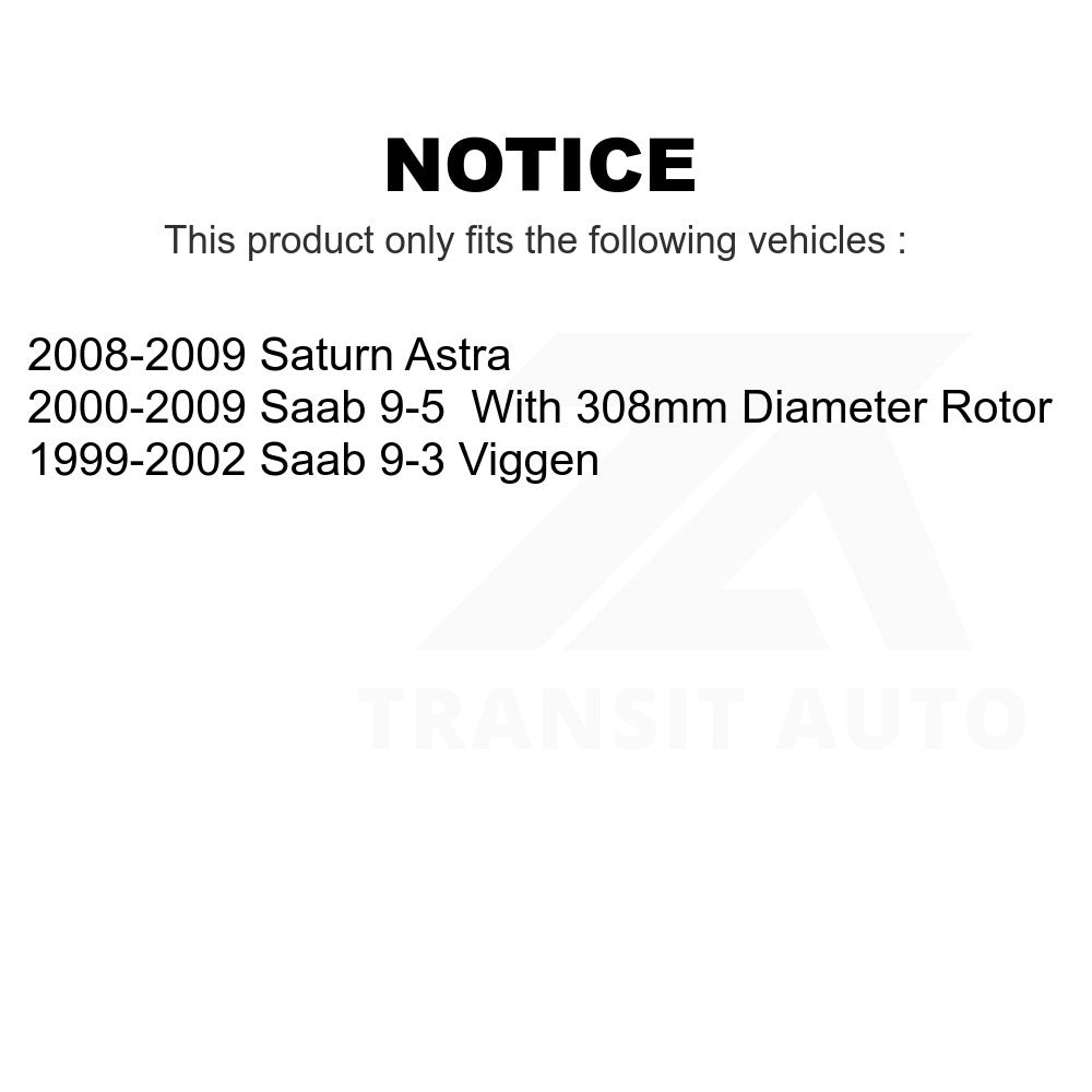 Front Disc Brake Rotors Pair For Saab 9-5 9-3 Saturn Astra