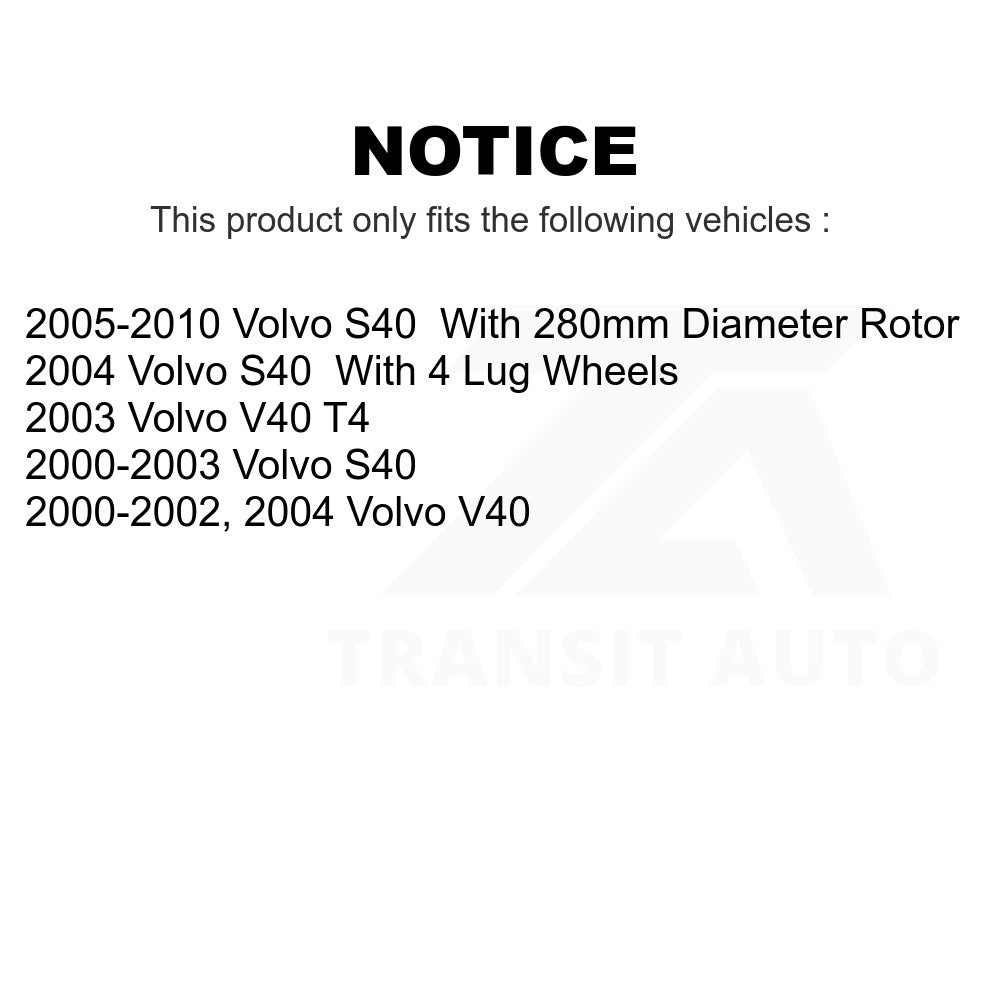 Front Disc Brake Rotors Pair For Volvo S40 V40