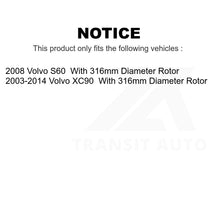 Load image into Gallery viewer, Front Disc Brake Rotors Pair For Volvo XC90 S60 With 316mm Diameter Rotor