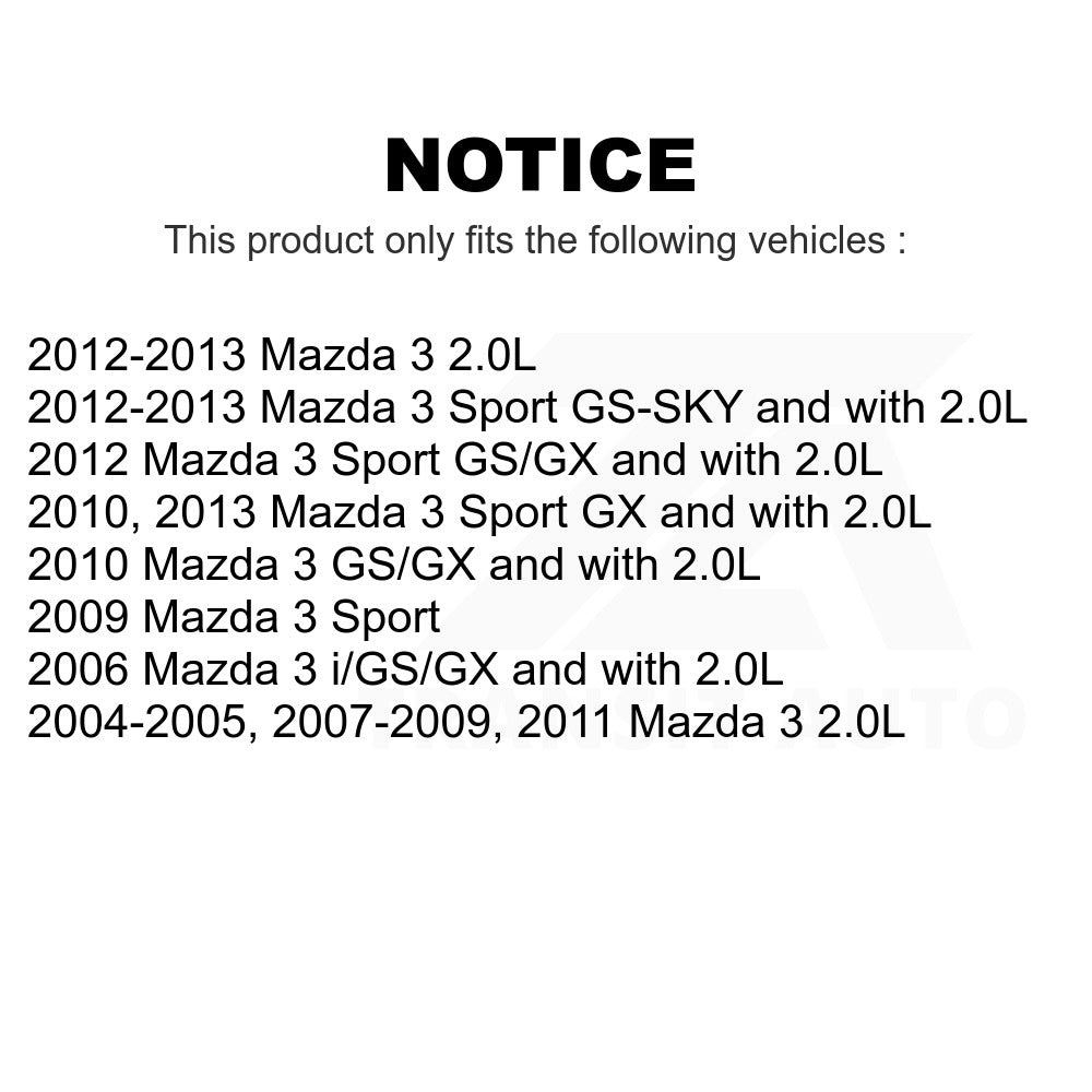 Front Disc Brake Rotors Pair For Mazda 3 Sport