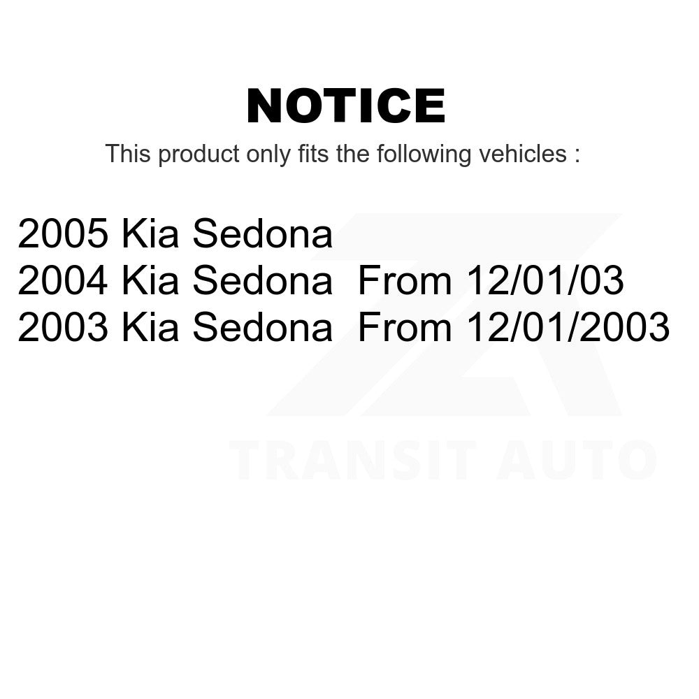 Front Disc Brake Rotors Pair For Kia Sedona