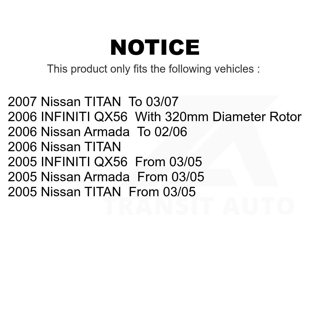 Front Disc Brake Rotors Pair For Nissan TITAN Armada INFINITI QX56