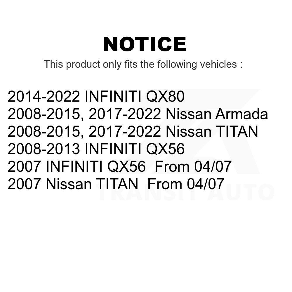 Front Disc Brake Rotors Pair For Nissan TITAN Armada INFINITI QX80 QX56