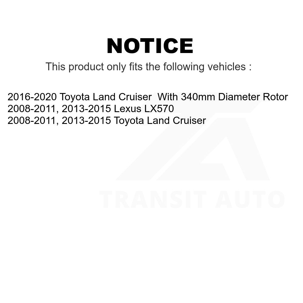 Front Disc Brake Rotors Pair For Toyota Land Cruiser Lexus LX570