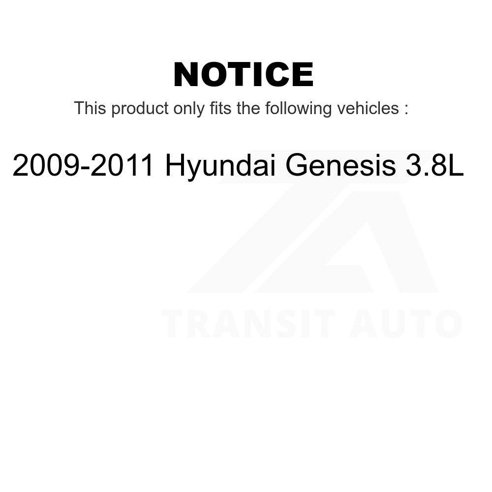 Front Disc Brake Rotors Pair For 2009-2011 Hyundai Genesis 3.8L