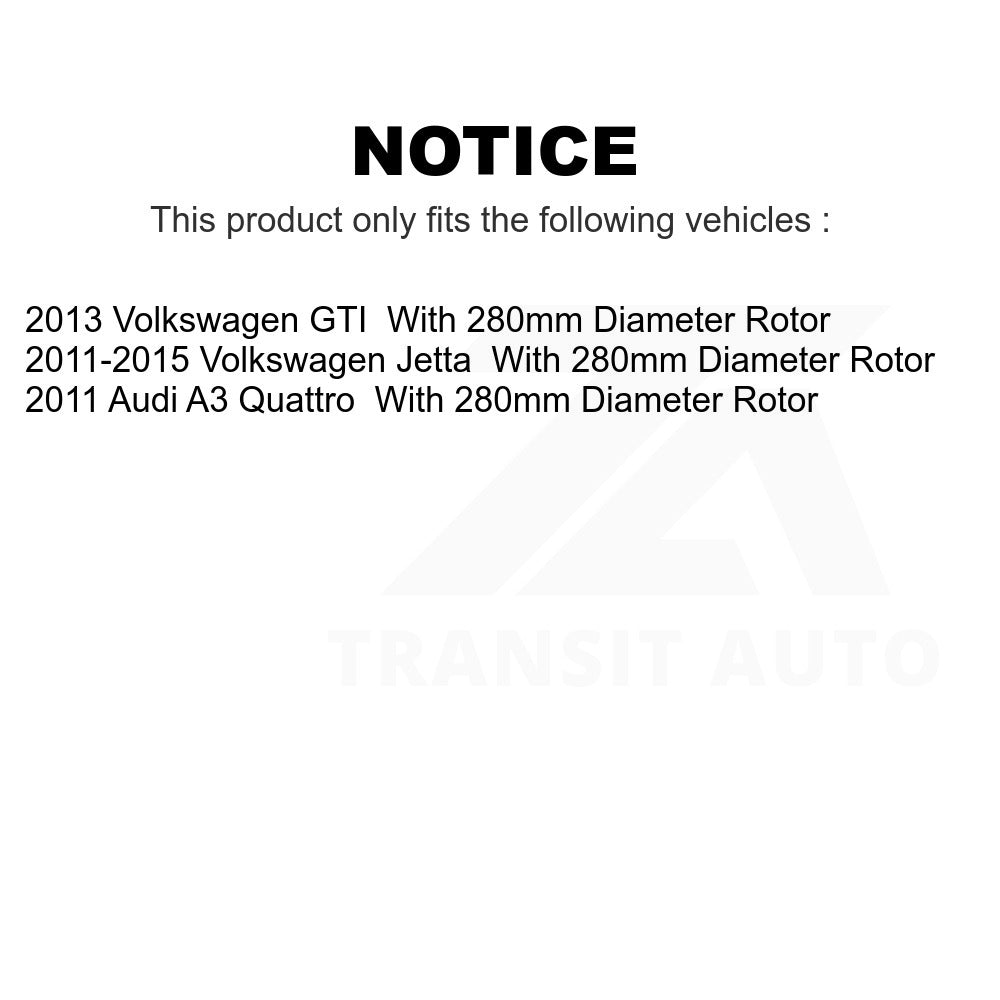 Front Disc Brake Rotors Pair For Volkswagen Jetta GTI Audi A3 Quattro
