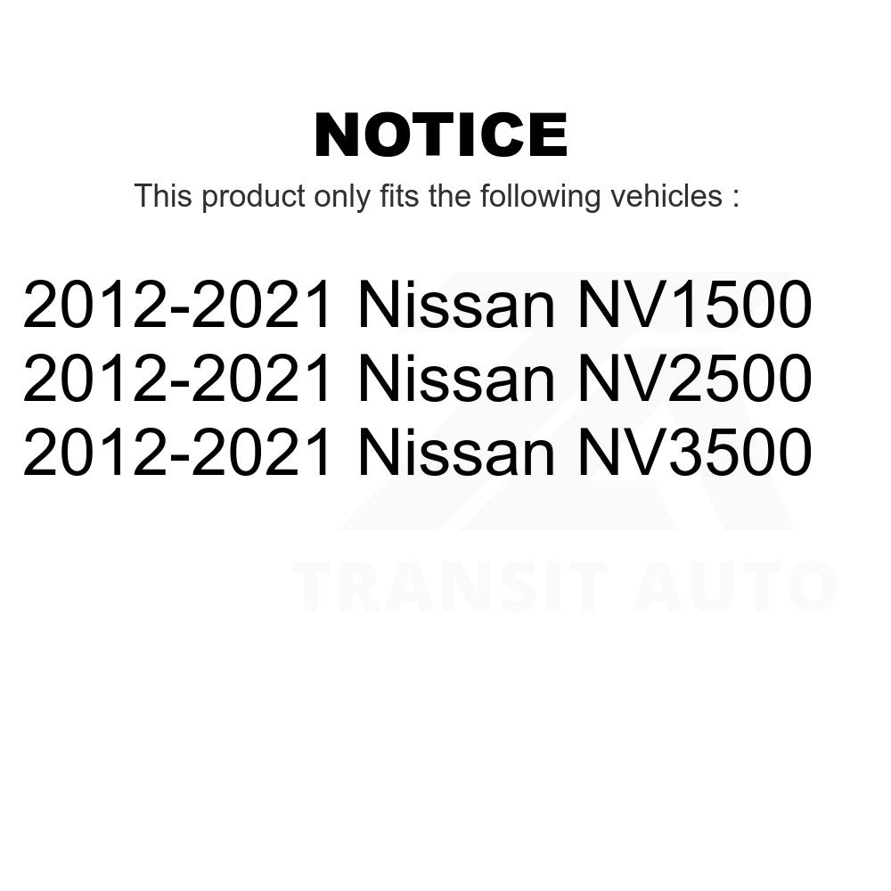 Front Disc Brake Rotors Pair For 2012-2021 Nissan NV2500 NV3500 NV1500
