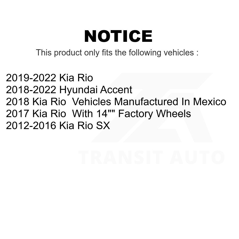 Front Disc Brake Rotors Pair For Kia Rio Hyundai Accent