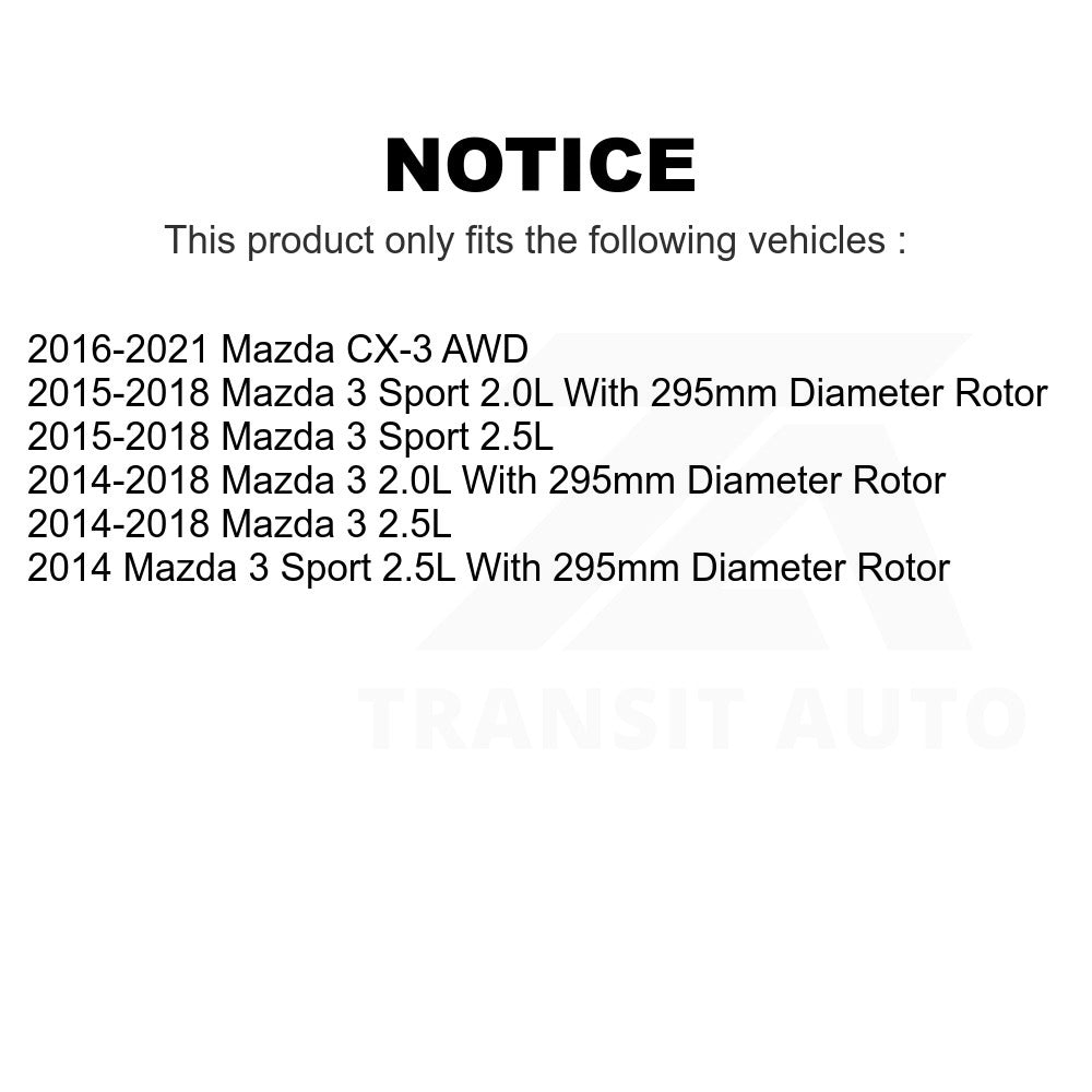 Front Disc Brake Rotors Pair For Mazda 3 CX-3 Sport