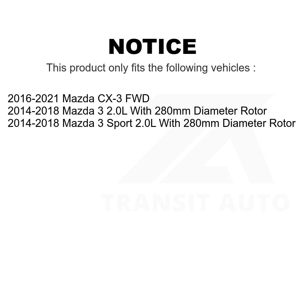 Front Disc Brake Rotors Pair For Mazda 3 CX-3 Sport