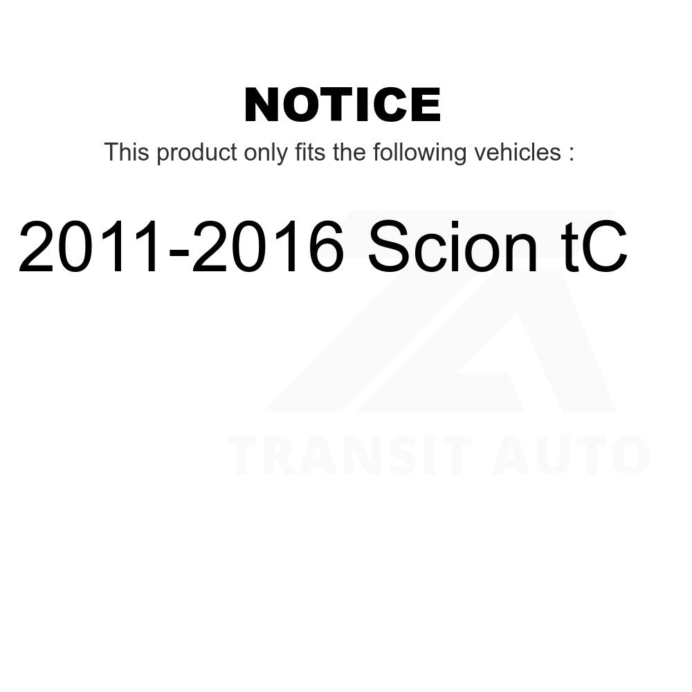 Paire de rotors de frein à disque arrière pour Scion tC 2011-2016 