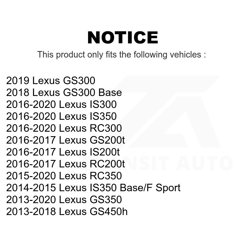 Paire de rotors de frein à disque arrière, pour Lexus GS350 IS300 IS200t IS350 RC350 RC300 RC200t 